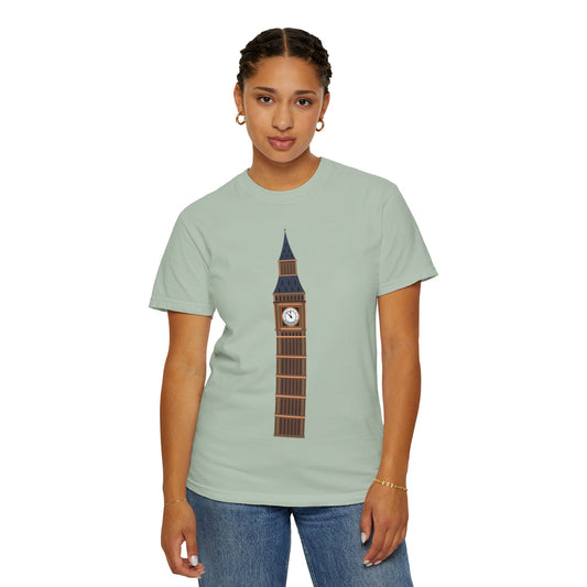 Unisex Garment-Dyed T-shirt - London's Landmark - The Iconic Clock Tower