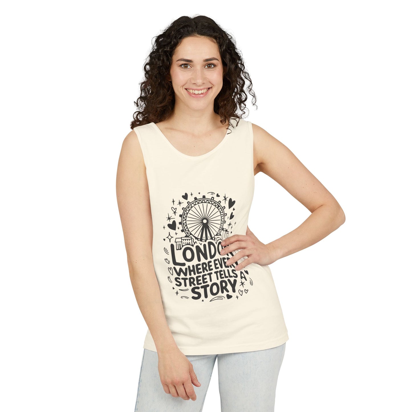 Unisex Garment-Dyed Tank Top - London where every street tells story