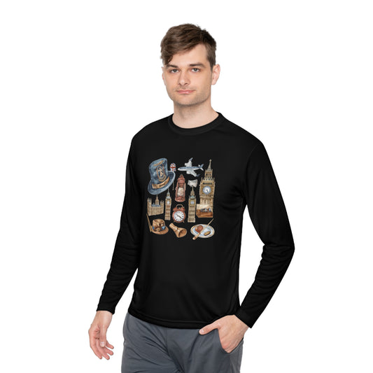 Unisex Lightweight Long Sleeve Tee - Vintage England Icons