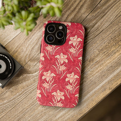 Floral Tough Phone Case - Durable, Stylish Accessory, Perfect Gift for Her, Floral Pattern, Customizable, Ideal for Daily Use