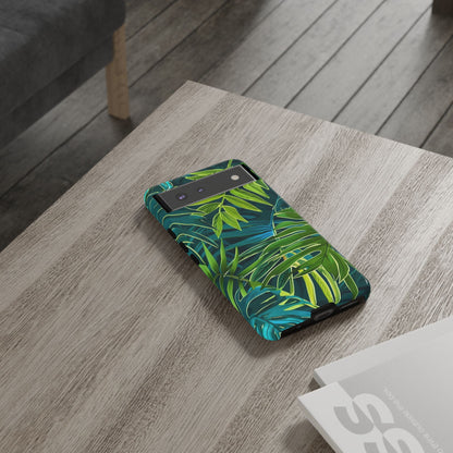 Tropical Phone Case - Durable Green Leaf Design, Eco-Friendly Gift, Trendy Accessory, Nature Lover's Case, Summer Vibes
