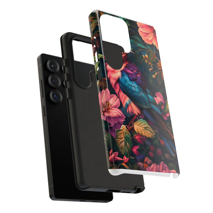 Tough Cases: Vibrant Tropical Bird Phone Case, Floral Smartphone Cover, Nature Lover Gift, Boho Phone Accessory, Cute Bird Case