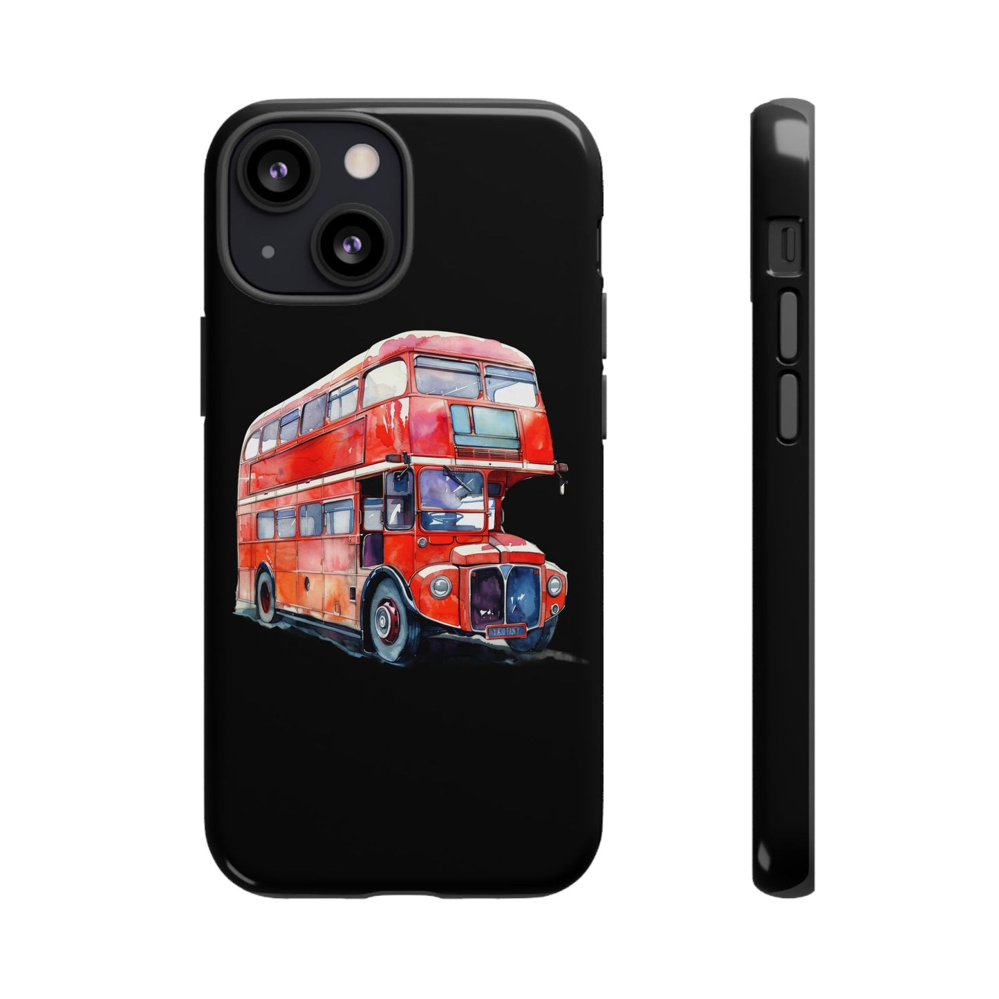 London Bus Phone Case, Tough iPhone Cover, Unique Gift for Travelers, Vintage Style Accessories, Holiday Present Idea