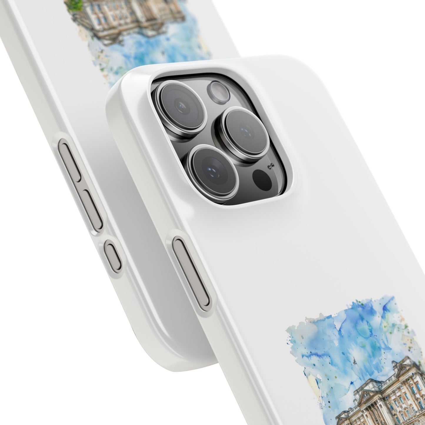 Artistic Slim Phone Case with Watercolor Design, Unique Phone Cover, Gift for Travelers, Stylish Mobile Accessory, Custom Phone Protection