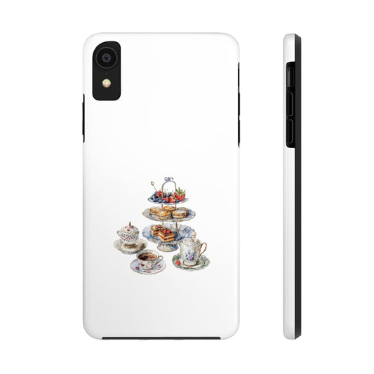Vintage Tea Party Tough Phone Case - Durable Phone Protector with Charming Tea Set Design
