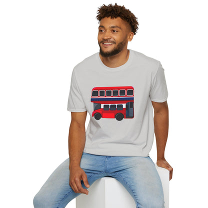 London Transport English Bus - Iconic Red Double-Decker Versatile Unisex Softstyle T-Shirt