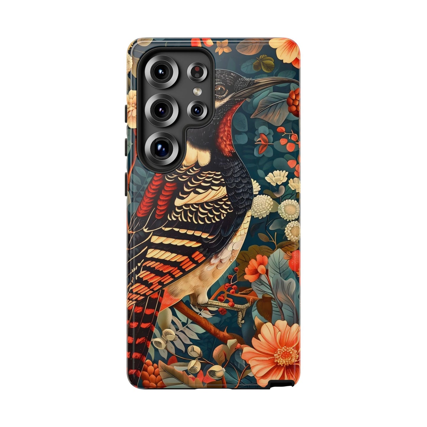 Nature-Inspired Phone Case with Floral Art, Tough Phone Cover, Protective Case, Gift for Nature Lovers, Unique Phone Accessory