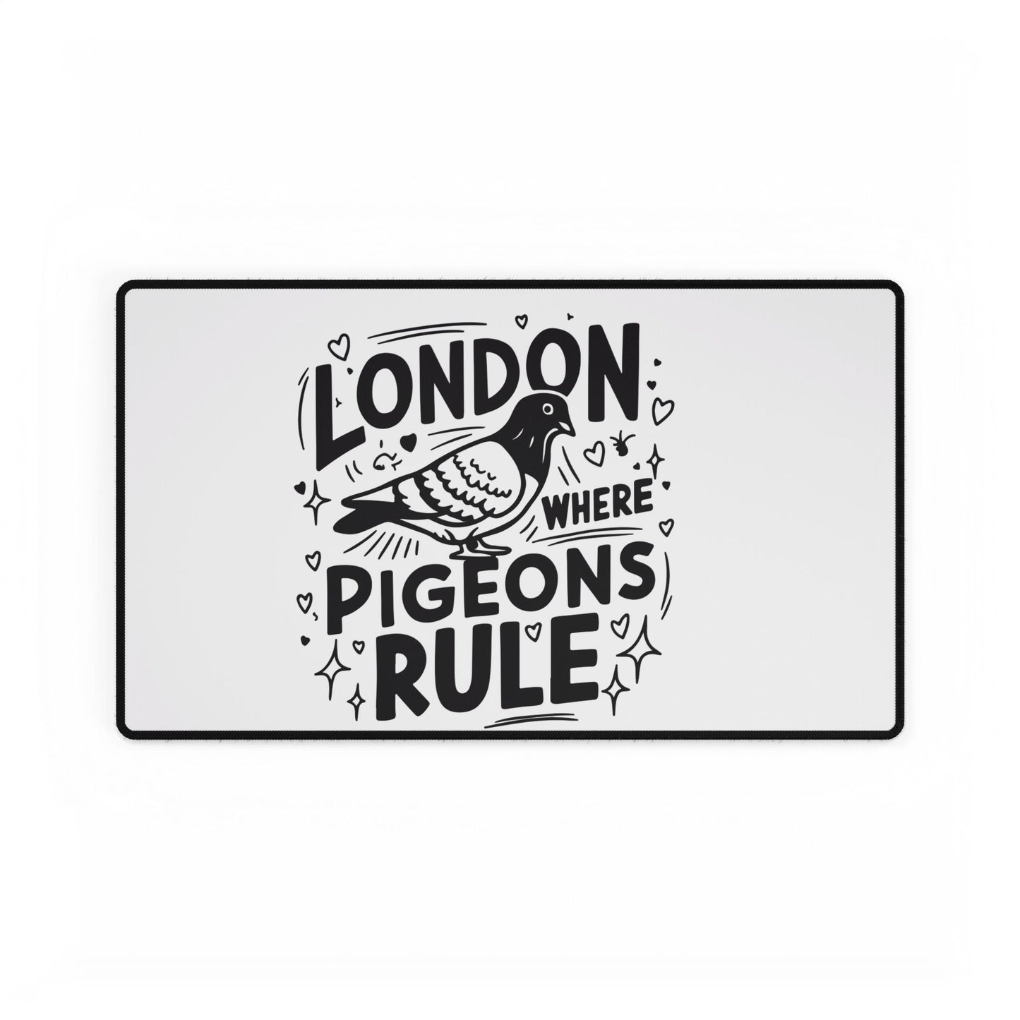 London Pigeon Desk Mat - Cute Office Decor, Desk Accessories, Gift for Bird Lovers, Unique Workspace Mat, Fun London Souvenir