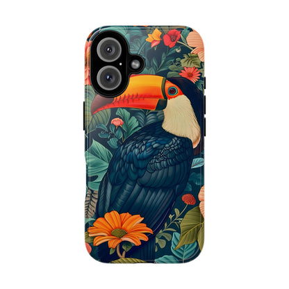 Tropical Toucan Phone Case - Cute Animal Design, Nature Lover Gift, Floral Pattern, Bird Lover Accessory, Summer Vibes