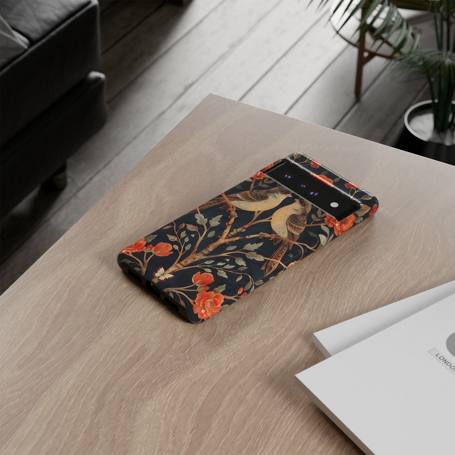 Floral Phone Case – Tough Cases with Bird Design, Unique Gift for Nature Lovers, Stylish Tech Accessory, Phone Cover, Artistic Case