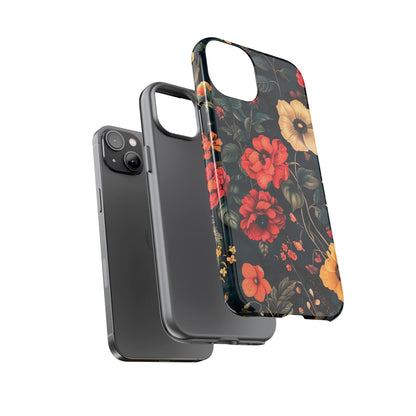 Floral Phone Case, Tough Cases, Flower Motif, Protective Cover, Gift for Her, Floral Design, Spring Accessory