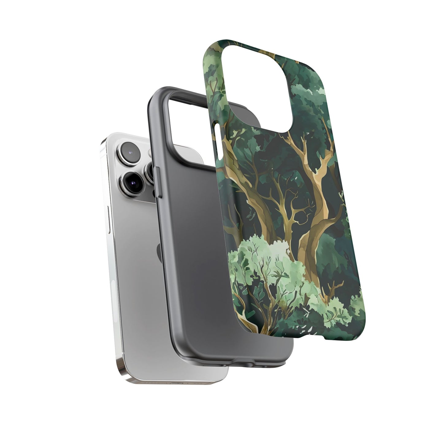 Forest Green Phone Case, Nature-Inspired Tough Cases, Eco-Friendly Gift, Outdoor Lover Accessory, Unique Phone Cover