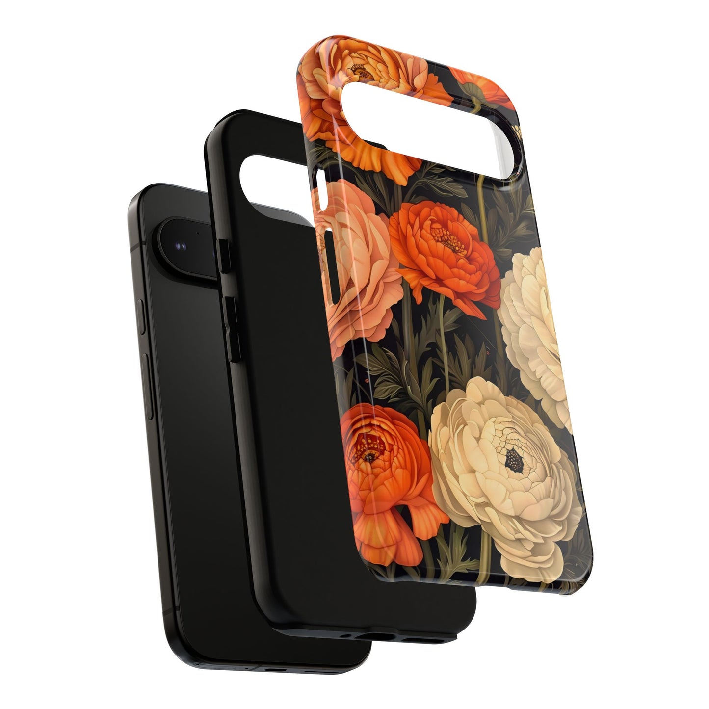 Floral Phone Case with Tough Protection, Blooming Ranunculus Design, Durable Cover, Gift for Flower Lovers, Eco-Friendly Phone Accessory