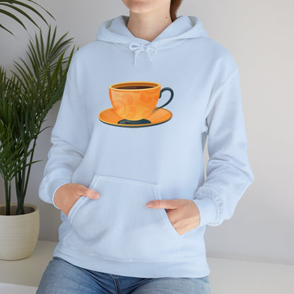 Unisex Heavy Blend™ Hooded Sweatshirt - Elegant British Tea Cup - Classic Tea Time Style