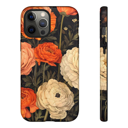 Floral Phone Case with Tough Protection, Blooming Ranunculus Design, Durable Cover, Gift for Flower Lovers, Eco-Friendly Phone Accessory