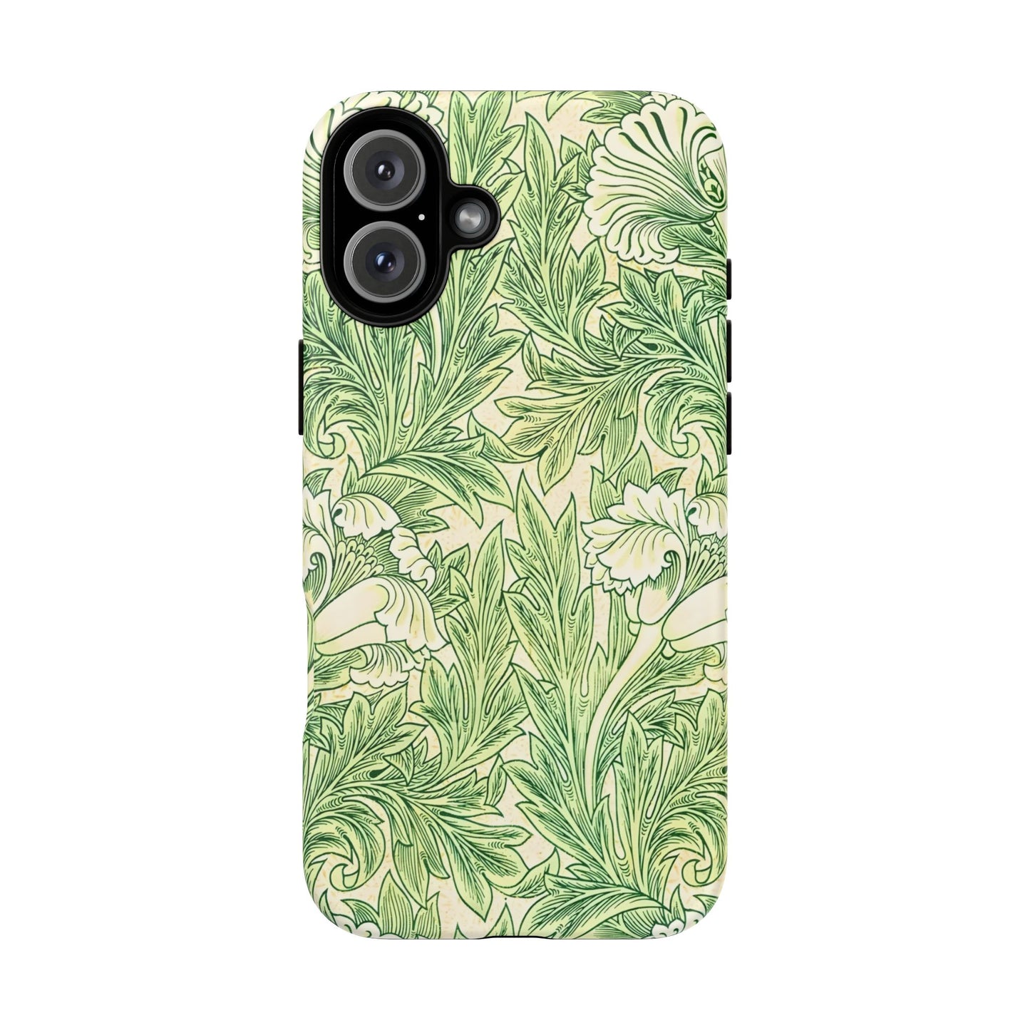 Green Floral Phone Case, Botanical iPhone Cover, Tough Phone Shell, Nature-inspired Gift, Eco-friendly Tech Accessory