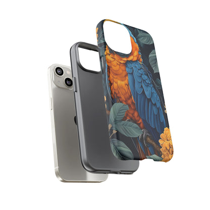 Tropical Parrot Phone Case - Tough Cases, Colorful Phone Cover, Nature Lover Gift, Floral Design, Bird Lover Accessory
