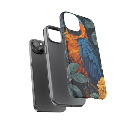 Tropical Parrot Phone Case - Tough Cases, Colorful Phone Cover, Nature Lover Gift, Floral Design, Bird Lover Accessory