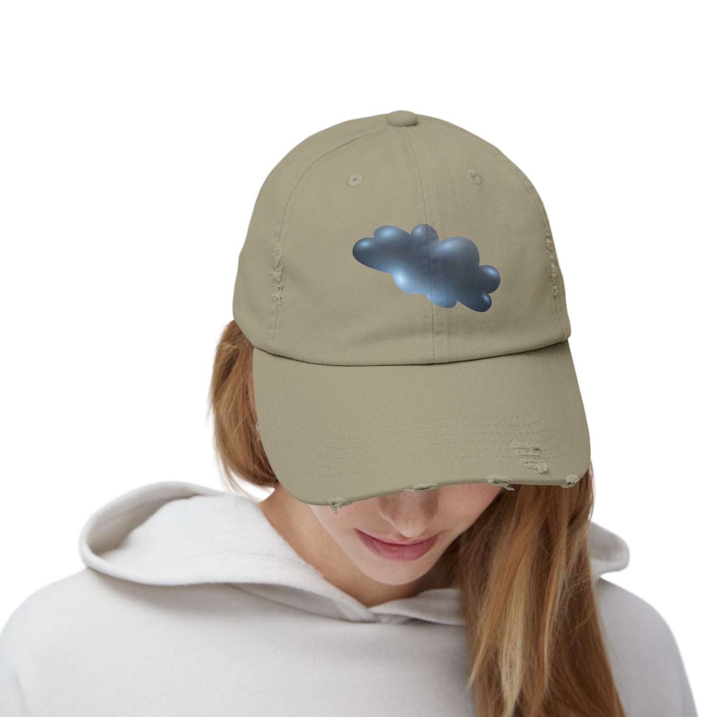 Distressed Cloud Cap - Casual Style for Outdoor Adventures, Gift for Nature Lovers, Trendy Accessories, Summer Fashion, Everyday Wear