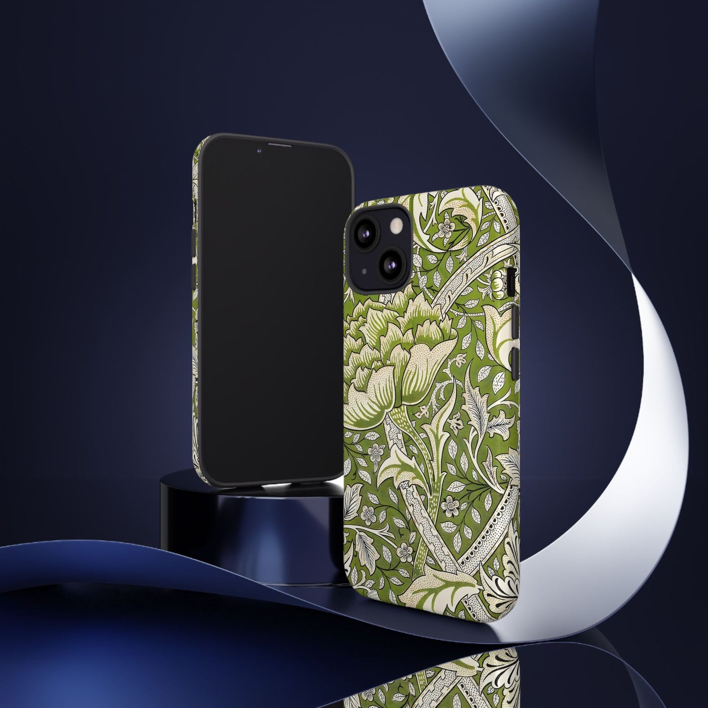 Stylish Phone Case with Floral Design, Durable Protective Cover for iPhone, Unique Gift for Birthdays, Mother's Day, Green Aesthetic