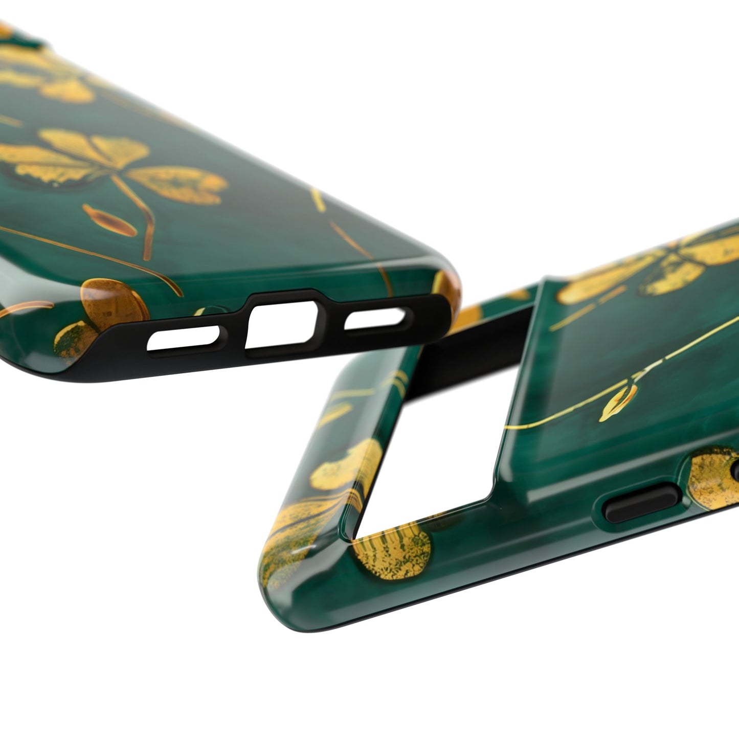 Floral Phone Case with Gold Accents, Tough Phone Cover, Stylish Phone Protector, Unique Gift for Her, Nature Lover Accessory