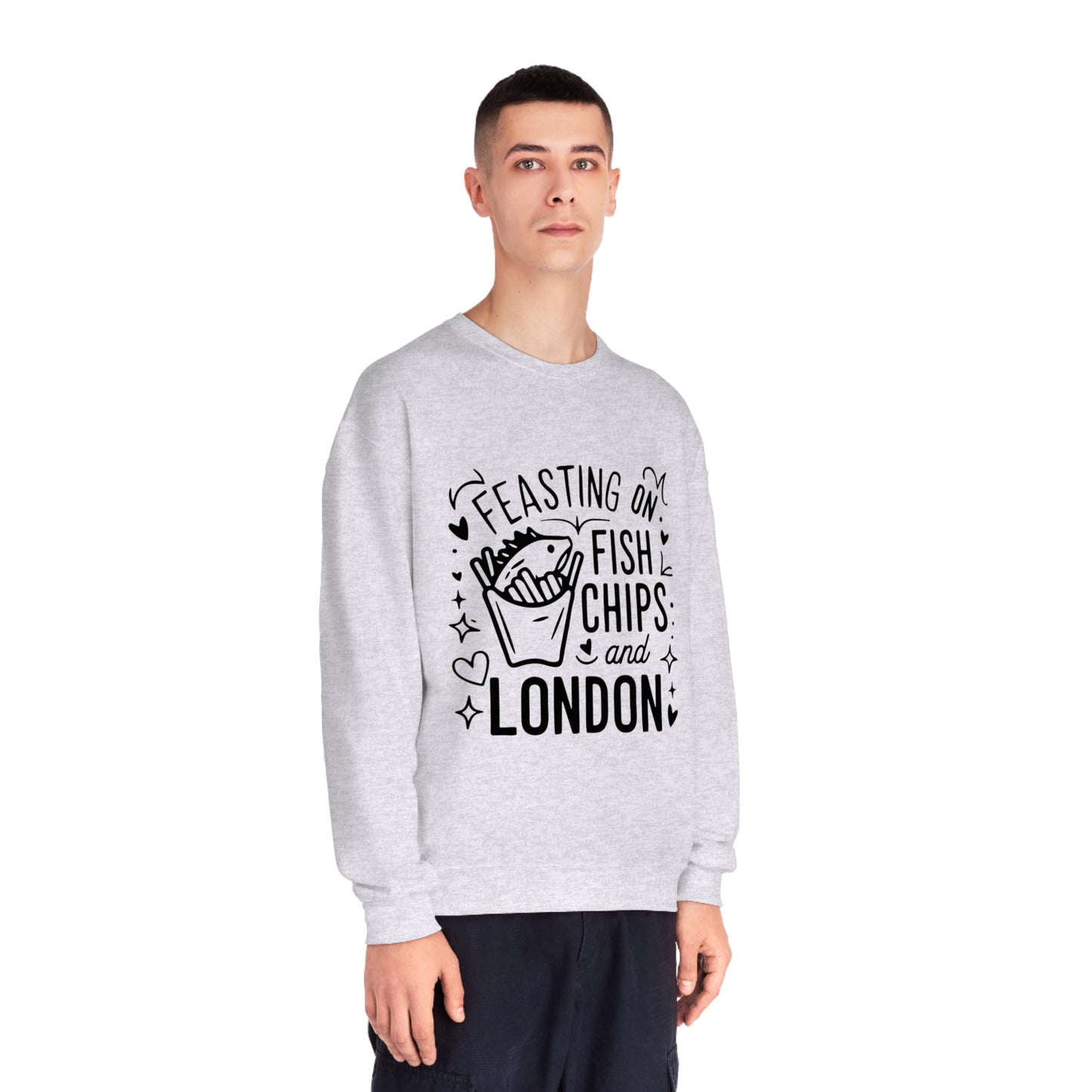 Unisex NuBlend® Crewneck Sweatshirt - Fish Chips and London