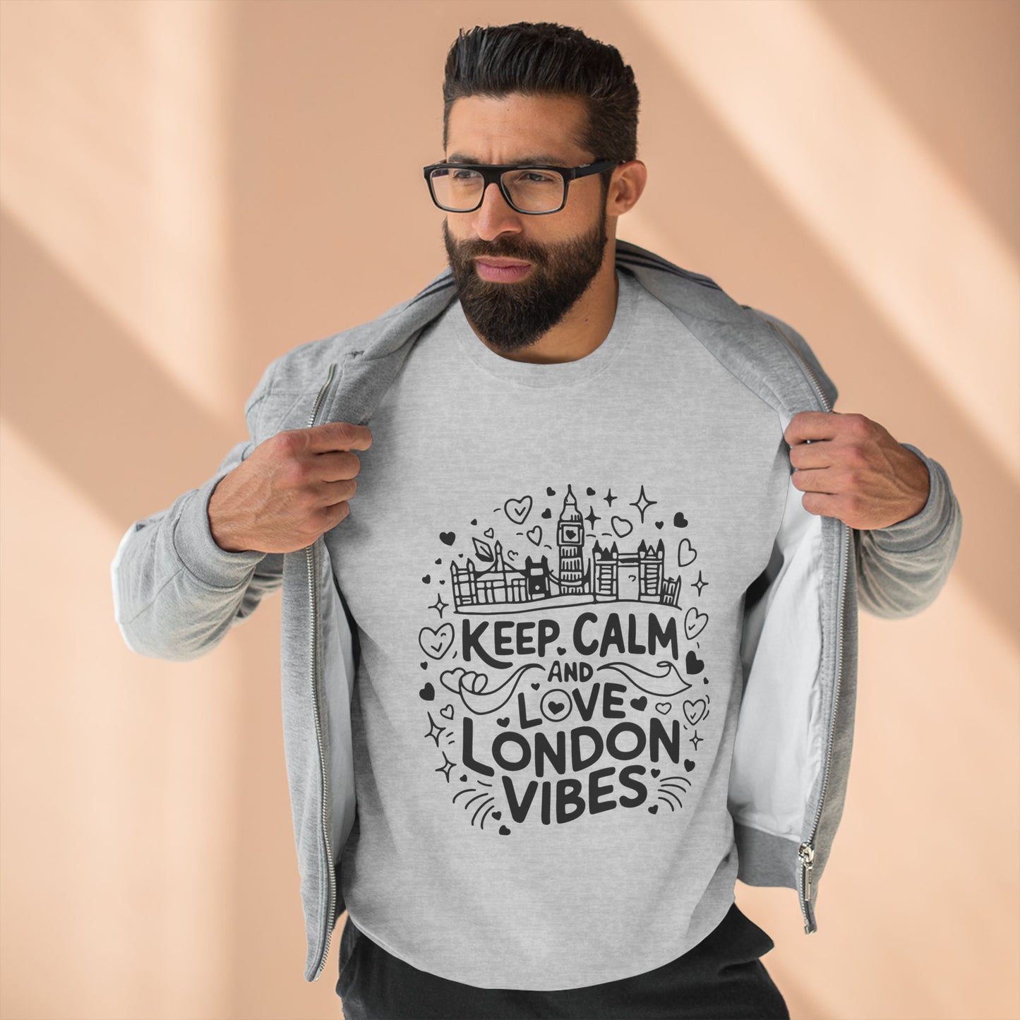 Unisex Crewneck Sweatshirt - Keep Calm and Love London Vibes
