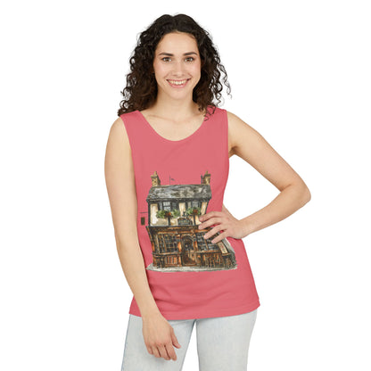 Unisex Garment-Dyed Tank Top - Historic English Home Wall Art Design