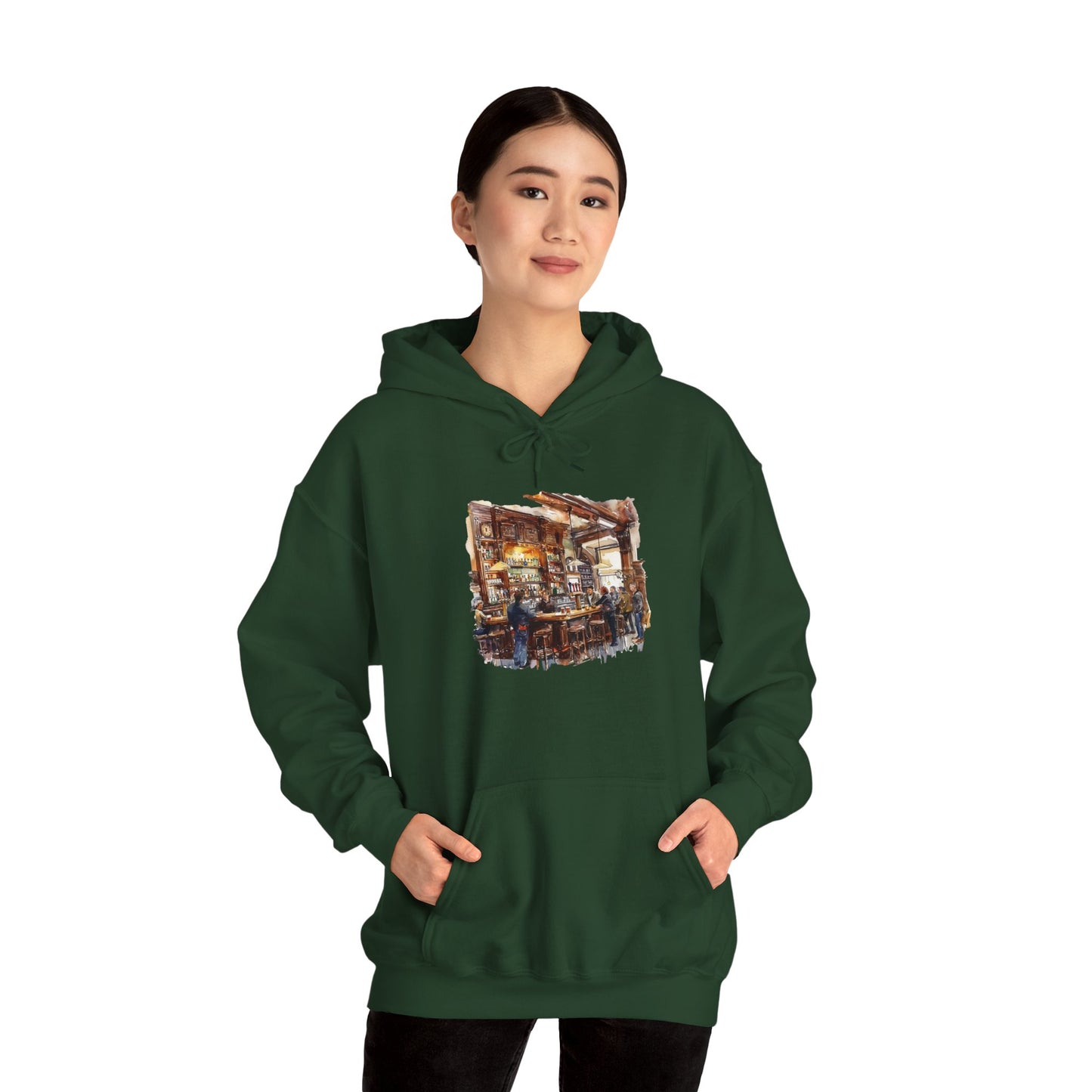 Unisex Heavy Blend™ Hooded Sweatshirt - Cozy British Pub