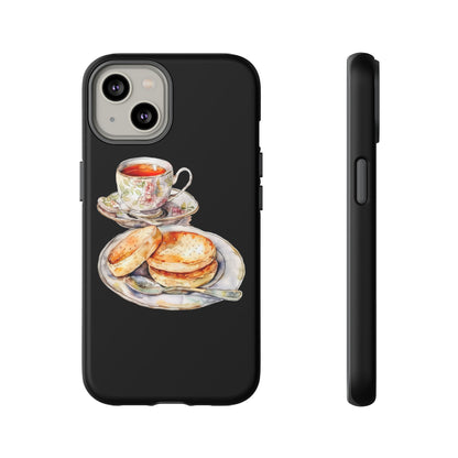 Tea Time Phone Case with Cookies Design, Cute Phone Cover, Gift for Tea Lovers, Kitchen Decor, Whimsical Style