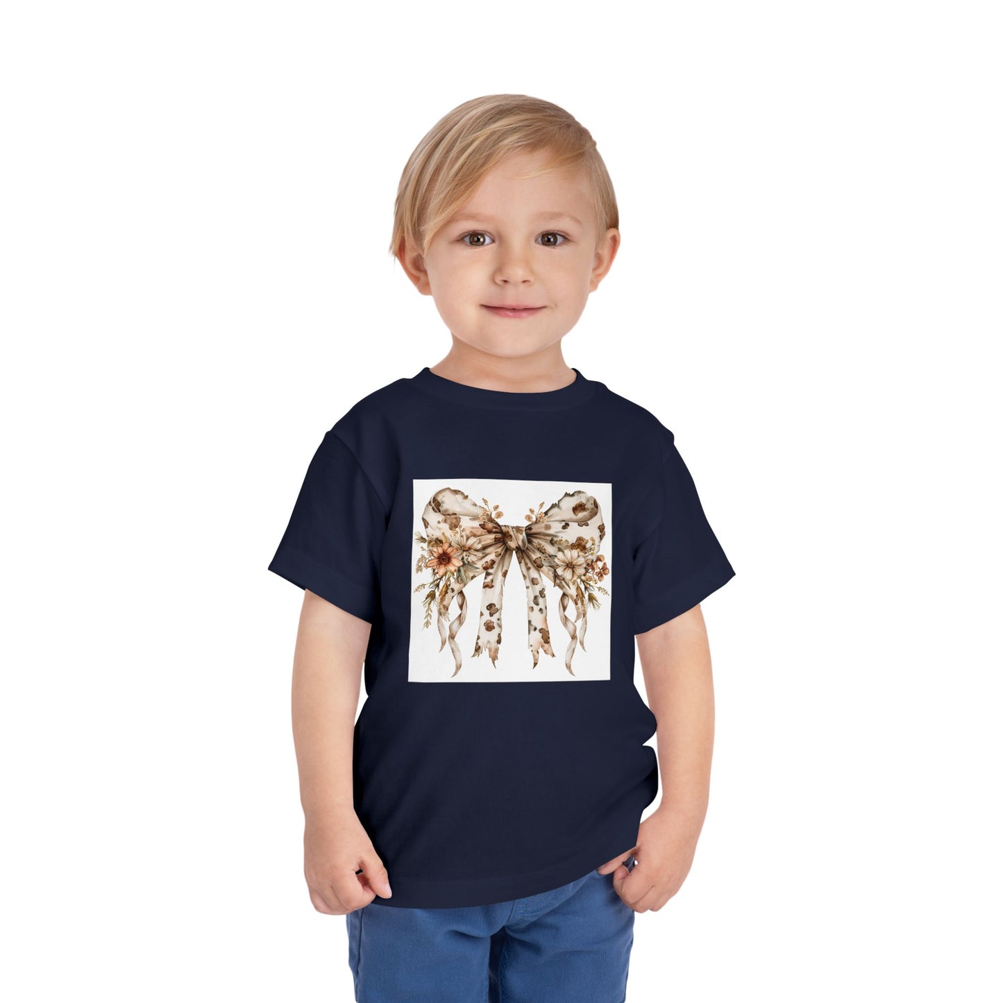 Toddler  Tee – Rustic Country Bow with Daisy Flowers and Cow Spots - Perfect for Gifts and Special Occasions