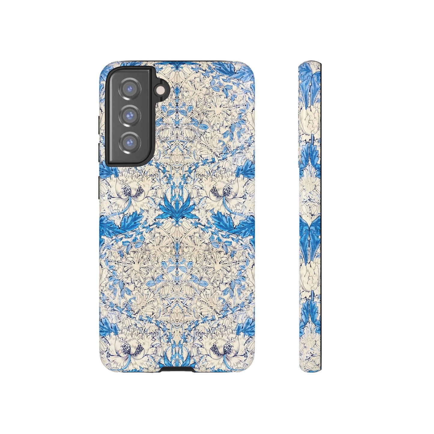 Elegant Floral Phone Case, Tough iPhone Cover, Stylish Mobile Protector, Blue Patterned Case, Unique Gift for Her