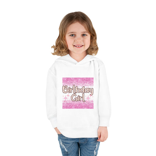 Birthday Girl Toddler Fleece Hoodie - Sparkly Celebration Pullover