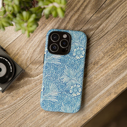 Stylish Phone Case, Tough Floral Phone Cover, Fashionable Tech Accessory, Gift for Her, Blue Flower Design
