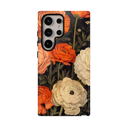 Floral Phone Case with Tough Protection, Blooming Ranunculus Design, Durable Cover, Gift for Flower Lovers, Eco-Friendly Phone Accessory