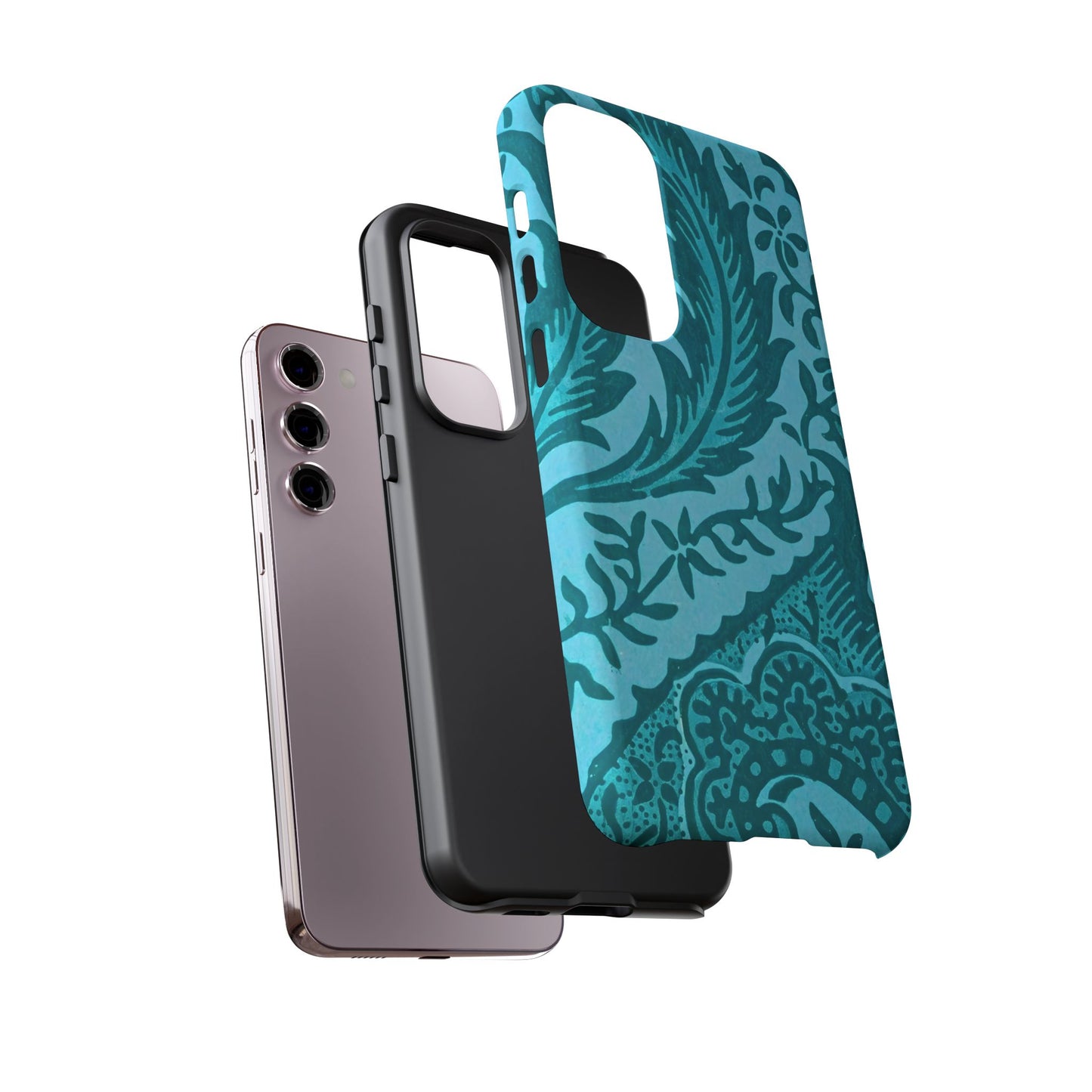 Protective Phone Case with Elegant Teal Design, Tough Cases, Floral Phone Cover, Stylish Smartphone Protection, Gifts for Her, Trendy [...]