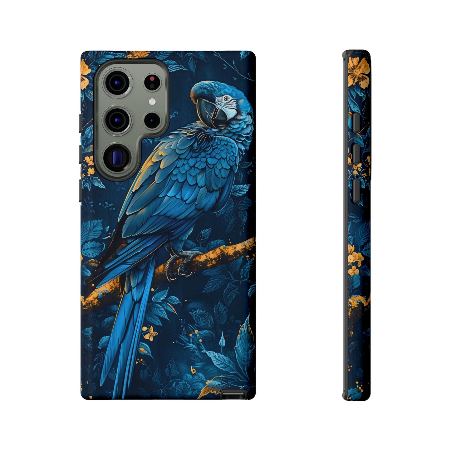 Tough Cases - Vibrant Blue Parrot Phone Case, Tropical Bird Phone Cover, Nature Lover Gift, Eco-Friendly Accessories, Unique Wildlife Decor