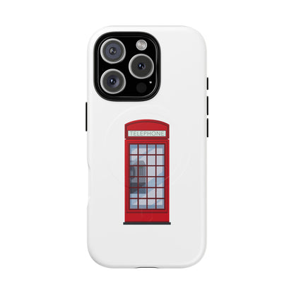 Vintage Phone Booth Magnetic Case, Tough Phone Cover, Unique Gift for Travelers, Retro Phone Accessories, Fun Custom Case