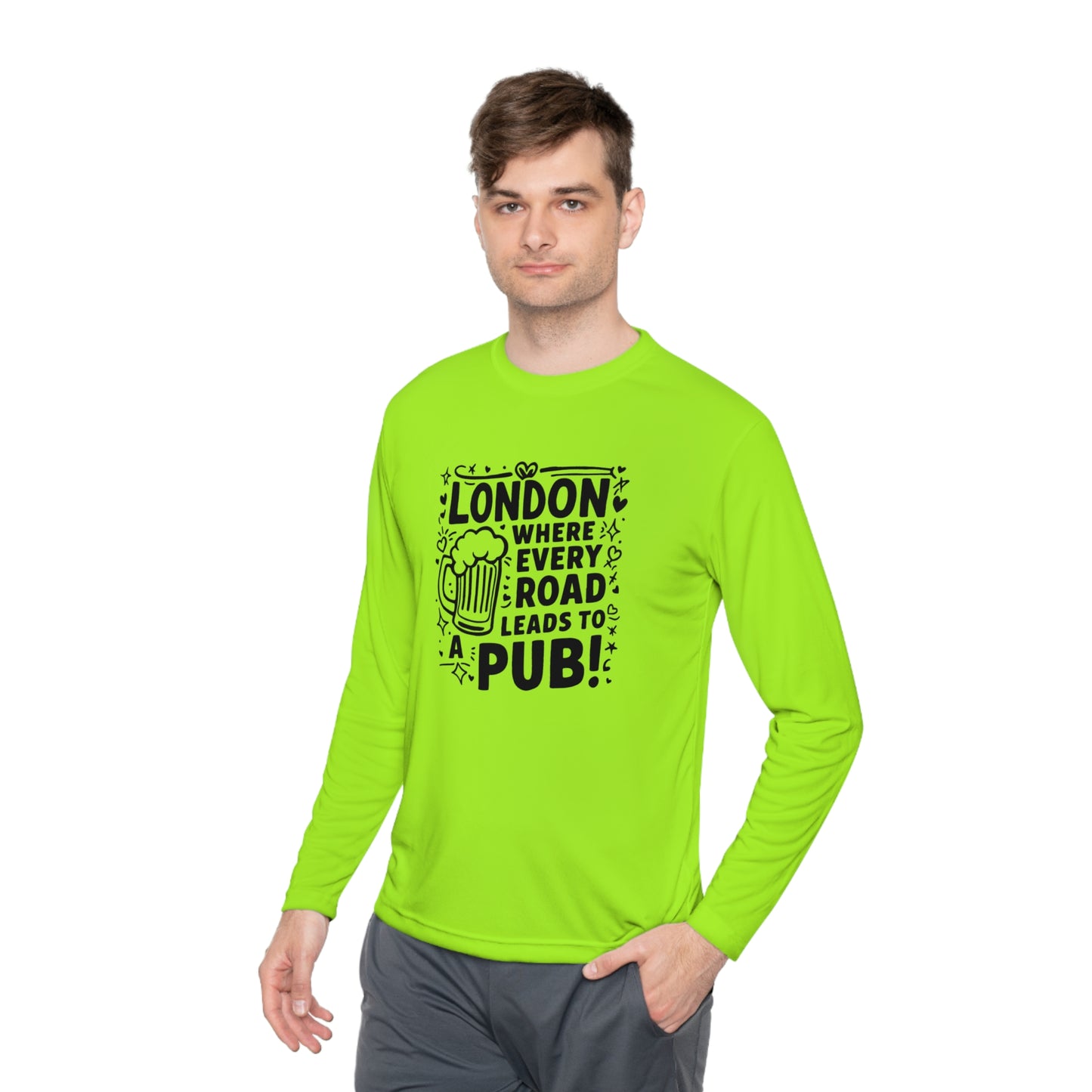 Unisex Lightweight Long Sleeve Tee - London's Pub Leading Roads