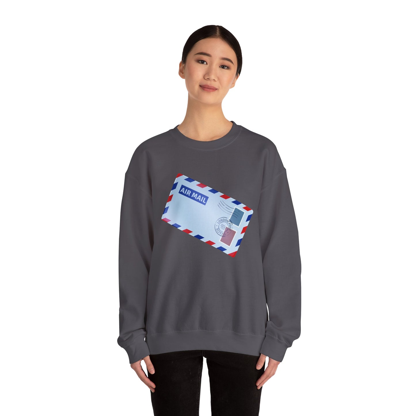 Unisex Heavy Blend™ Crewneck Sweatshirt - Vintage British Air Mail - Classic Postal Design