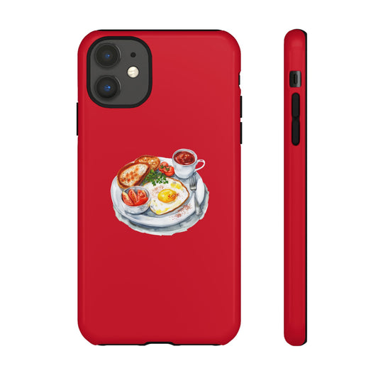 Breakfast-Inspired Phone Case, Tough Phone Covers, Foodie Gifts, Unique Accessories, Cute Kitchen Decor, Red Phone Case