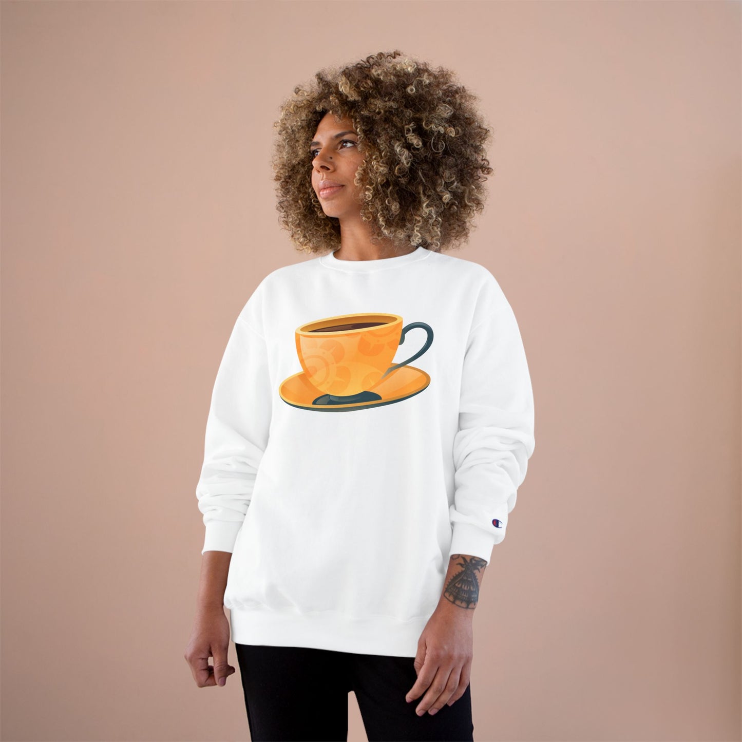 Champion Sweatshirt - Elegant British Tea Cup - Classic Tea Time Style
