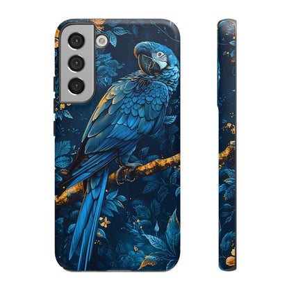 Tough Cases - Vibrant Blue Parrot Phone Case, Tropical Bird Phone Cover, Nature Lover Gift, Eco-Friendly Accessories, Unique Wildlife Decor