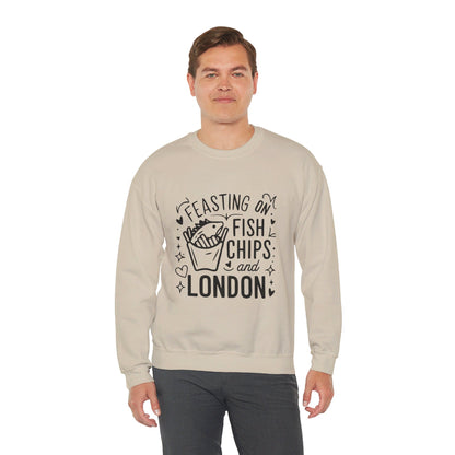 Unisex Heavy Blend™ Crewneck Sweatshirt Relaxed - Fish Chips and London