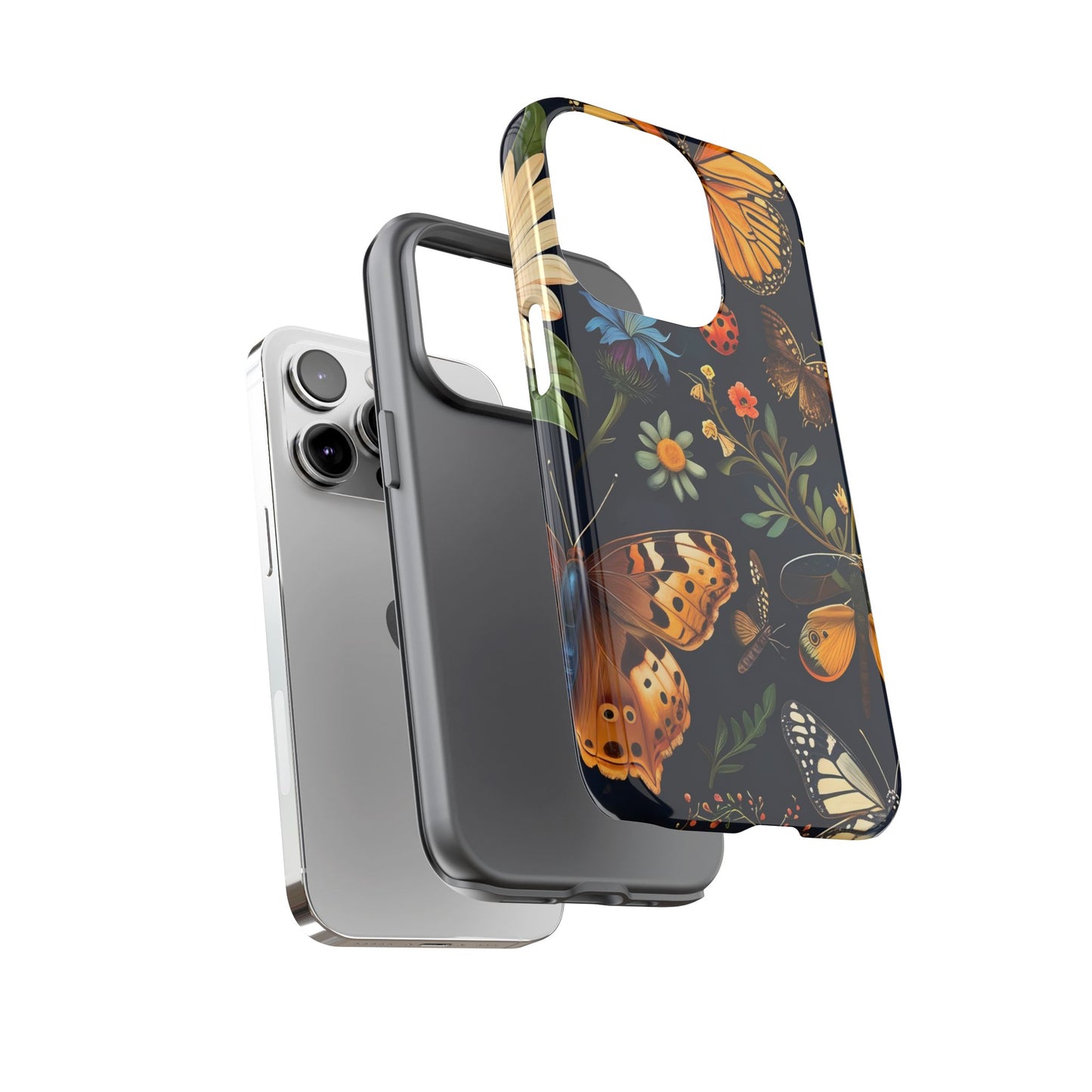 Nature-Inspired Phone Case | Floral Butterfly Design, Tough Phone Cover, Gift for Nature Lovers, Cute Butterfly Case, Home Decor
