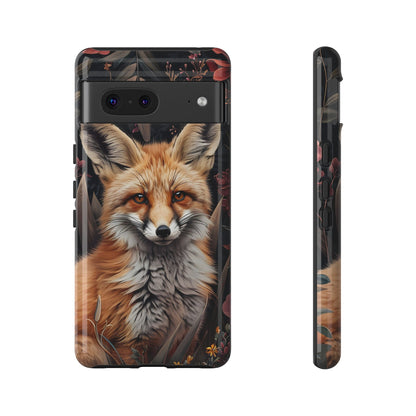 Fox Floral Phone Case, Tough Cases for Animal Lovers, Nature Themed Gift, Cute Phone Cover, Wild Fox Protector