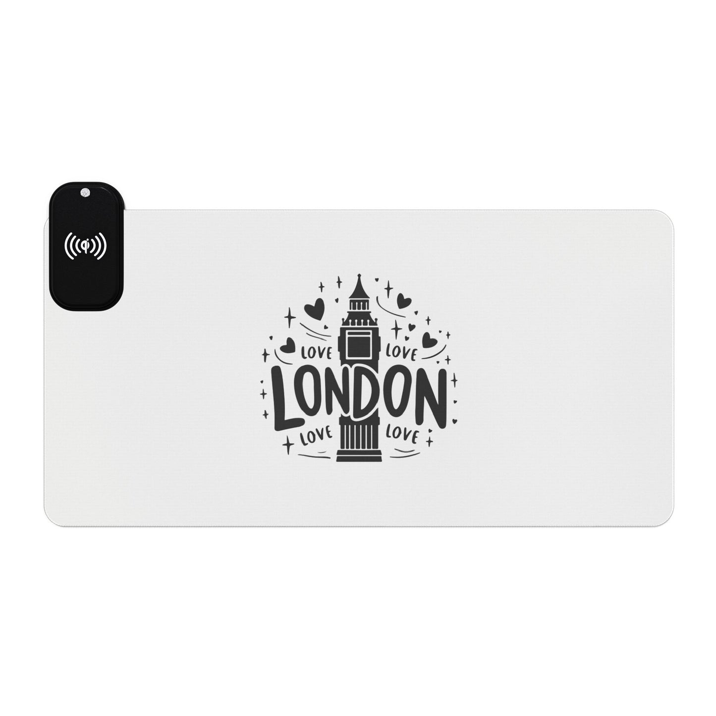 LED Gaming Mouse Pad - Wireless Charging, Perfect for Gamers, Desk Setup, Gifts for Tech Lovers, Modern Office Decor, LED Accessories