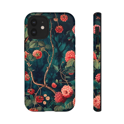 Floral Tough Phone Case with Vibrant Berry Design, Protective iPhone Skin, Gift for Nature Lovers, Elegant Tech Accessory, Unique Gift Idea
