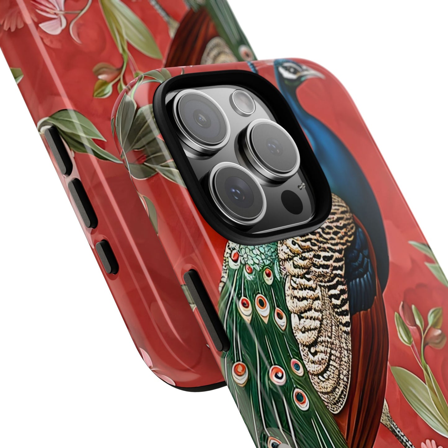 Peacock Tough Phone Case | Stylish Phone Cover, Unique Gift for Nature Lovers, Phone Accessory, Vibrant Floral Design