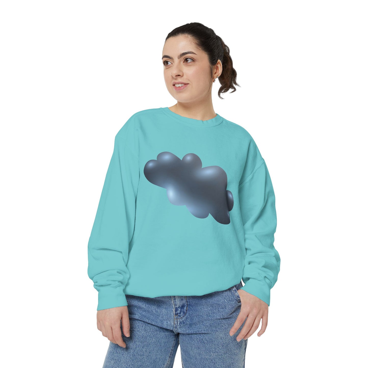 Unisex Garment-Dyed Sweatshirt - Serene Cloudscape - Dreamy Cloud Design